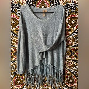 Powder Blue Fringe Sweater